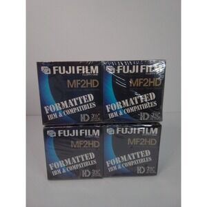 FujiFilm MF2HD 3.5" Floppy Disks Formatted IBM Compatible 40 Pack Sealed